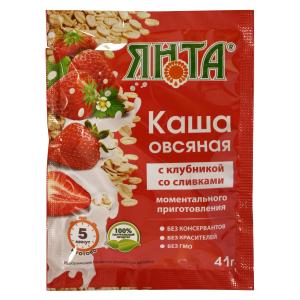 Каша овсяная м/п с клубникой со сливками