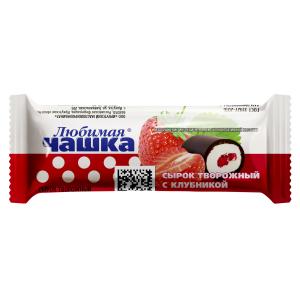 Сырок творожный глазированный с клубникой Любимая Чашка